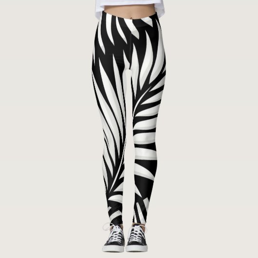 Leggings Style Leaf Zebra Stripes (Devant)