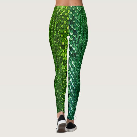 Leggings Style legging. de peau de serpent vert (Dos)