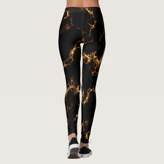 Leggings Style Marbre élégant3 - Or noir (Dos)