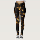 Leggings Style Marbre élégant3 - Or noir (Devant)