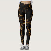 Leggings Style Marbre élégant3 - Or noir (Devant)