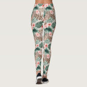 Leggings Style moderne Boho Aquarelle Tropical Floral (Dos)