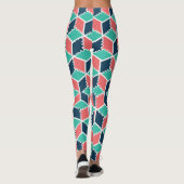 Leggings Style moderne Cube de couleur géométrique moderne (Dos)