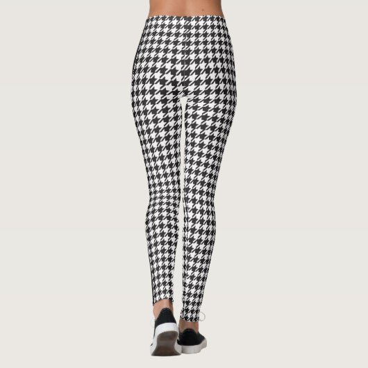 Leggings Style moderne noir et blanc Houndstooth (Dos)