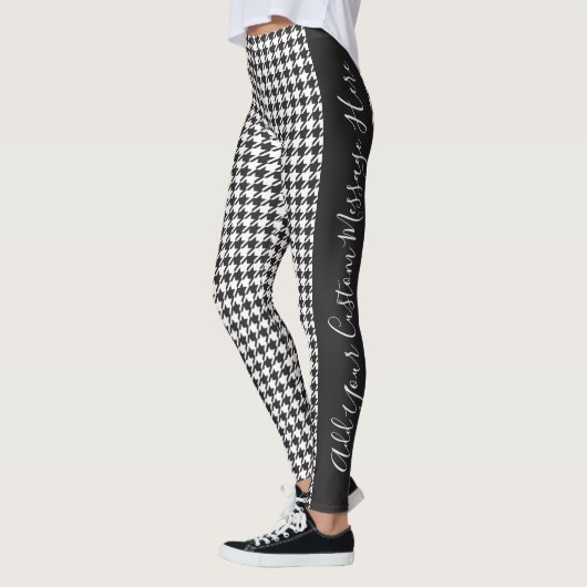 Leggings Style moderne noir et blanc Houndstooth (Gauche)