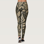 Leggings Style Monochrome Boho Succulents Motif Floral (Dos)