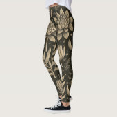 Leggings Style Monochrome Boho Succulents Motif Floral (Gauche)