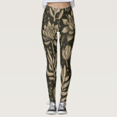 Leggings Style Monochrome Boho Succulents Motif Floral (Devant)