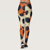 Leggings Style motif de léopard noir et orange (Dos)