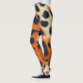Leggings Style motif de léopard noir et orange (Gauche)