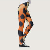 Leggings Style motif de léopard noir et orange (Droite)