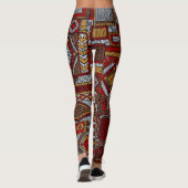 Leggings Style Patchwork Impression ethnique brodée (Dos)