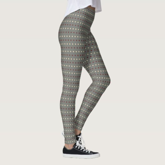 Leggings Style Points Gris Rétro à pois  (Droite)