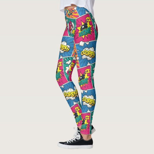 Leggings Style Pop Art - Whimsical Retro Comic Explosion (Gauche)