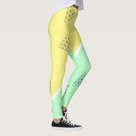 Leggings Style Pyramide Triangle Géométrie Pastel (Droite)