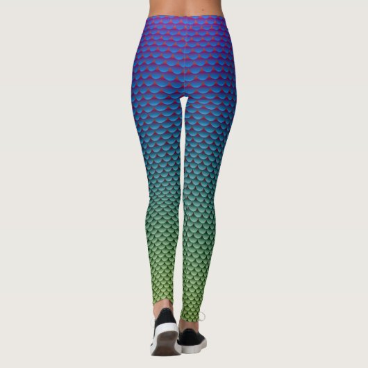Leggings Style sirène ~ Bleu & Vert (Dos)