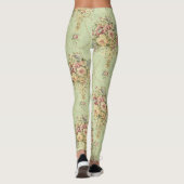 Leggings Style Victorien Vert Sage Français Rococo Floral (Dos)