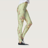 Leggings Style Victorien Vert Sage Français Rococo Floral (Droite)