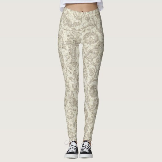 Leggings Style victorien Vin Floral Cascade Grande impressi (Devant)