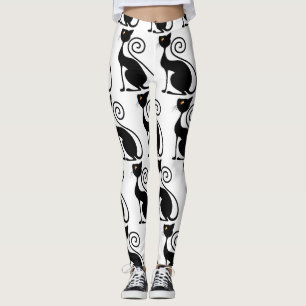 Leggings Style Vintage Chat noir