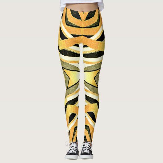 Leggings Style vintage design abstrait (Devant)