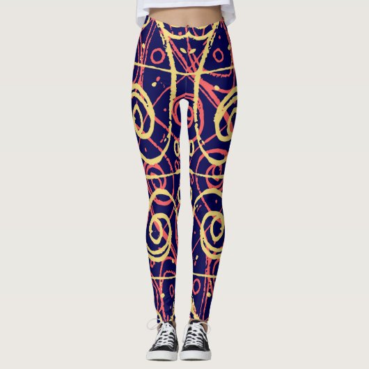 Leggings Style vintage design abstrait (Devant)