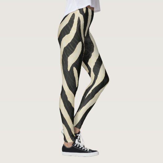 Leggings Style zèbre de texture douce et animale (Droite)