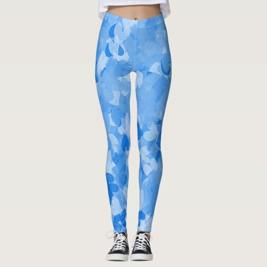 Leggings Styles tendance et confortables - Coeurs Bleus Mod (Devant)
