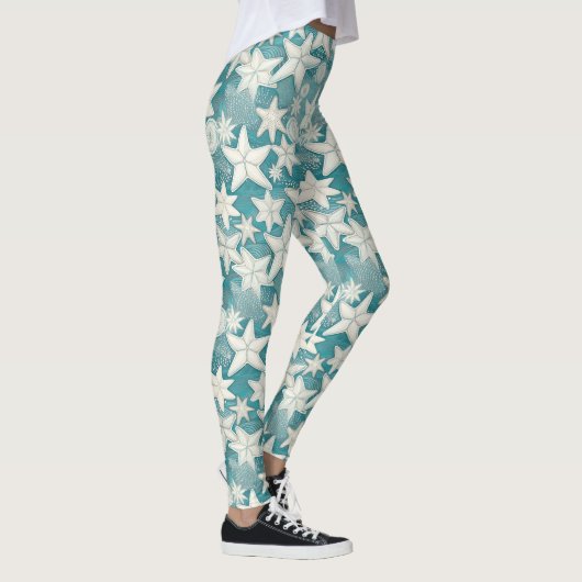 Leggings Stylisé Starfish & Sand Dollars Motif#25 ID1009 (Droite)