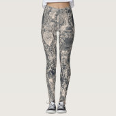 Leggings Stylish Black Paris Toile Design (Devant)