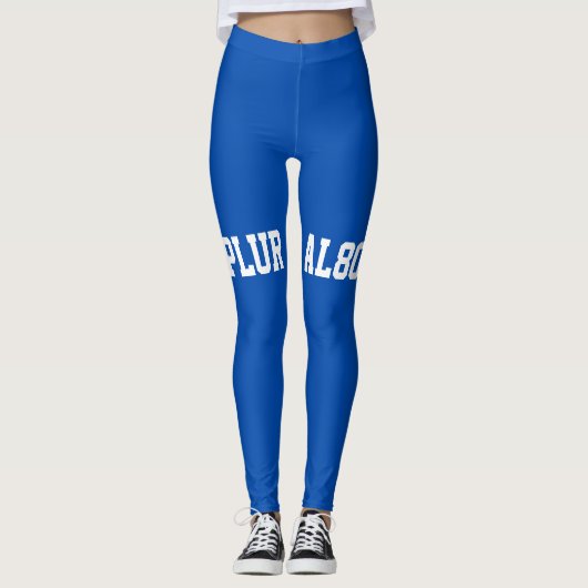 Leggings Stylish blue white text entraînement (Devant)