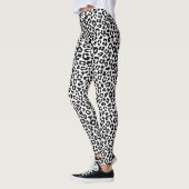 Leggings Stylish & Bold Leopard Print Black and White (Gauche)
