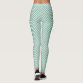 Leggings Stylish Duck Egg Blue Diagonal Striped Exercise (Dos)