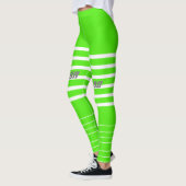 Leggings Stylish green white monogramed entraînement (Gauche)