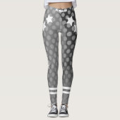 Leggings Stylish monogrammed gris points motif entraînement (Devant)