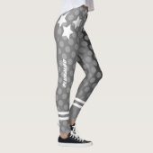Leggings Stylish monogrammed gris points motif entraînement (Droite)