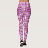 Leggings Stylish pink plaid geometric patterned (Dos)