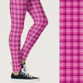 Leggings Stylish pink plaid geometric patterned