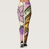 Leggings Stylized Axe and Flower Design (Dos)