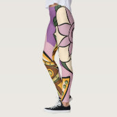 Leggings Stylized Axe and Flower Design (Gauche)