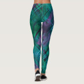Leggings Stylo Distress Plaid Check Purple Green Tartan (Dos)