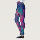 Leggings Stylo Distressed Plaid Check rose violet bleu (Gauche)