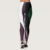 Leggings Submersion : Noir Abstrait, Blanc, Violet & Vert (Dos)
