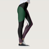 Leggings Submersion : Noir Abstrait, Blanc, Violet & Vert (Droite)