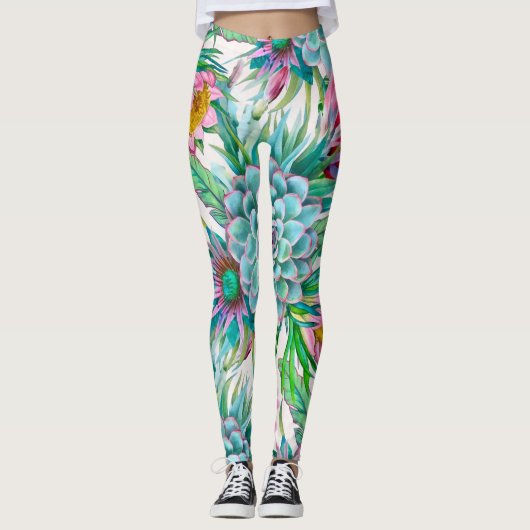 Leggings Succulent jardin tropical (Devant)