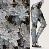 Leggings Succulentes Botanique Bleu Argenté