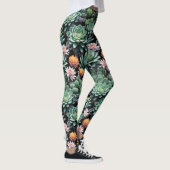 Leggings Succulents verts et fleurs de cactus en fleurs Noi (Droite)