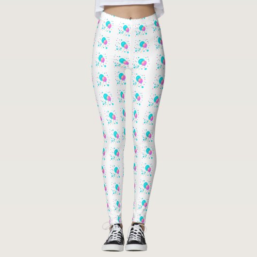 Leggings Sucettes bleues et roses (Devant)