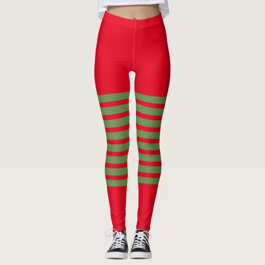 Leggings Sucre de canne de Noël des elfes de vacances (Devant)