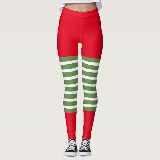 Leggings Sucre de canne de Noël des elfes de vacances (Devant)